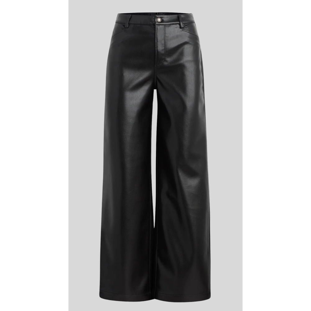 Favorite Daughter The Mischa Super‎ High Rise Wide Leg Ankle Vegan Leather Sz 34